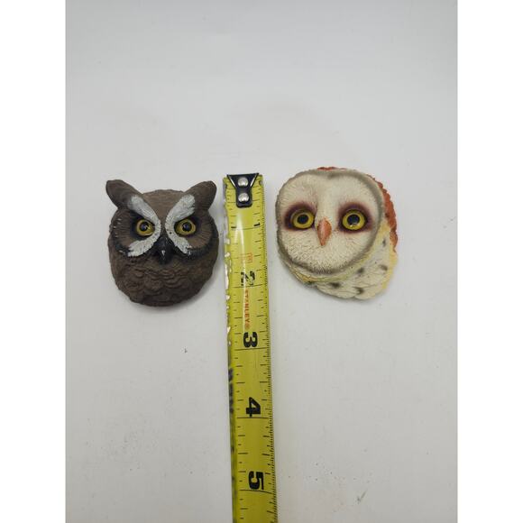 Set of 2 Realistic Owl Magnets 3D Resin Hand Painted Birds Woodland Fridge Decor - Picture 3 of 8